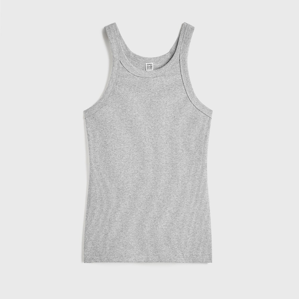 Toteme Gray Ribbed Tank Top